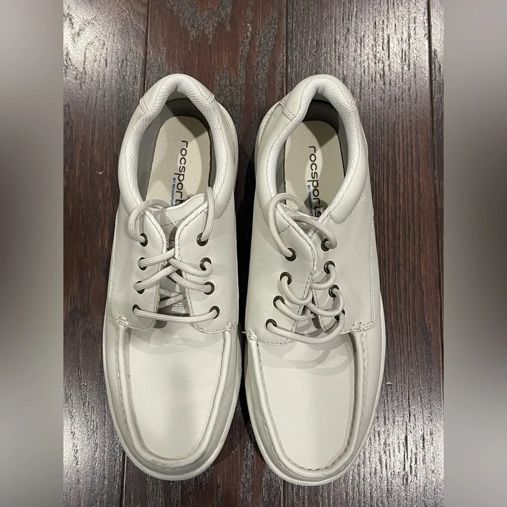 Rockport Walking Sneakers Men Size  10 Off White Leather apm6222ym